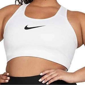 Nike NWT Plus Size 2X Swoosh Medium Support Non Padded White Sports Bra